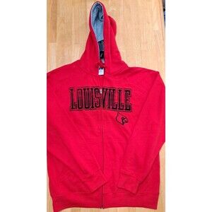 University of Louisville Cardinals Russell Red Full Zip Hoodie Large 42-44 NWT